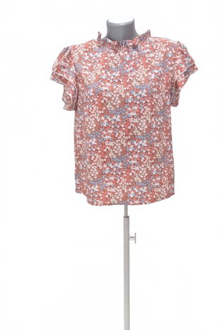 Damen -T-ShirtSheinohne Aufdruck,farbegeblümt,größeL