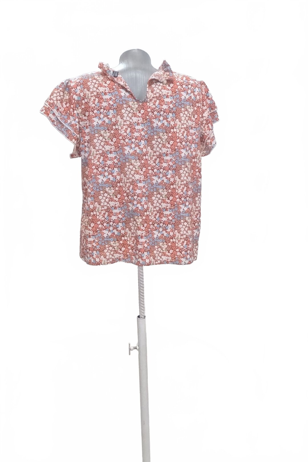 Damen -T-ShirtSheinohne Aufdruck,farbegeblümt,größeL