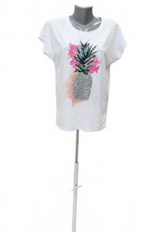 Damen -T-ShirtMontegomit Aufdruck,farbeweiss,größeM