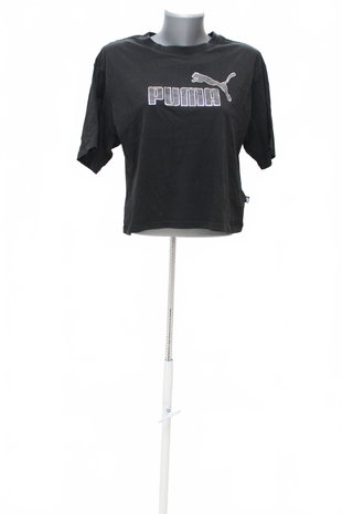 Damen -T-ShirtPumamit Aufdruck,farbeschwarz,größeM
