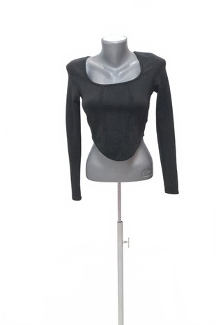 Damen -T-ShirtSheinohne Aufdruck,farbeschwarz,größeXS