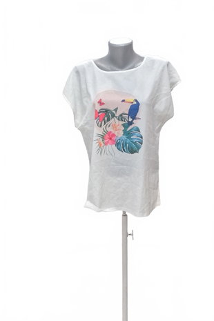 Damen -T-ShirtOrsaymit Aufdruck,farbeweiss,größeL