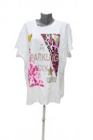 Damen -T-ShirtGenesismit Aufdruck,farbeweiss,größe2XL