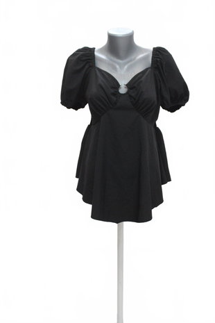 Damen -T-ShirtSheinohne Aufdruck,farbeschwarz,größeXL