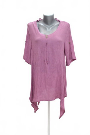 Damen -T-ShirtSheinohne Aufdruck,farbeviolett,größeXL
