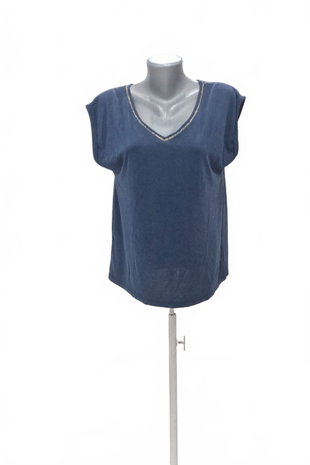 Damen -T-ShirtPromodohne Aufdruck,farbeblau,größeL