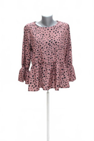 Damen -T-ShirtSheinohne Aufdruck,farbeanimal-print,größeL