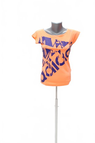 Damen -T-ShirtAdidasmit Aufdruck,farbeorange,größe2XS
