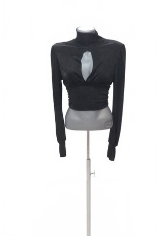 Damen -T-ShirtSheinohne Aufdruck,farbeschwarz,größeL
