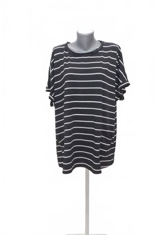 Damen -T-ShirtSheinohne Aufdruck,farbegestreift,größe3XL