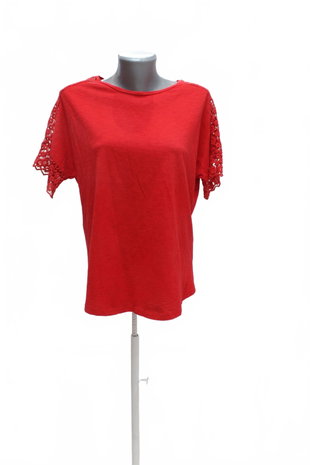 Damen -T-ShirtF&Fohne Aufdruck,farberot,größe38