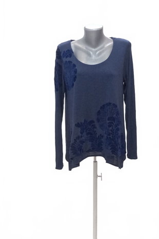 Damen -T-ShirtDesigualmit Aufdruck,farbeblau,größeL