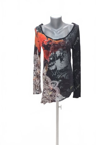 Damen -T-ShirtDesigualohne Aufdruck,farbegemustert,größeM