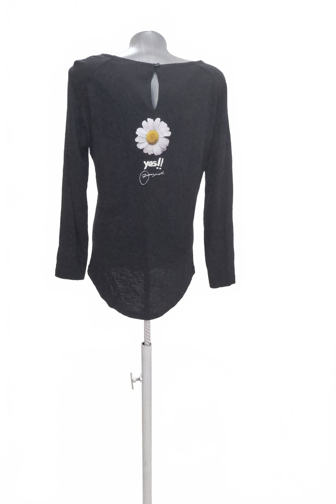 Damen -T-ShirtDesigualmit Aufdruck,farbeschwarz,größeS