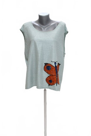 Damen -T-ShirtAtmospheremit Aufdruck,farbetůrkis,größe48