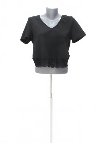 Damen -T-ShirtSheinohne Aufdruck,farbeschwarz,größeXS