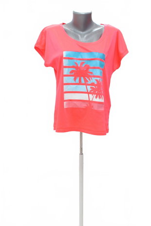 Damen -T-ShirtCrivitmit Aufdruck,farberute,größeS
