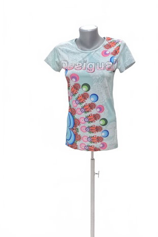 Damen -T-ShirtDesigualmit Aufdruck,farbegemustert,größeL