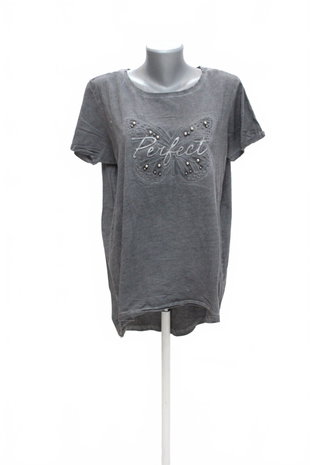 Damen -T-ShirtJaninamit Aufdruck,farbegrau,größe46