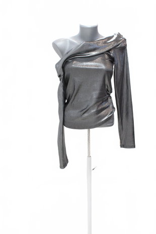 Damen -T-ShirtAmisuohne Aufdruck,farbesilber,größeL