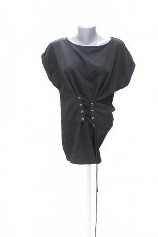 Damen -T-ShirtF&Fohne Aufdruck,farbeschwarz,größe46
