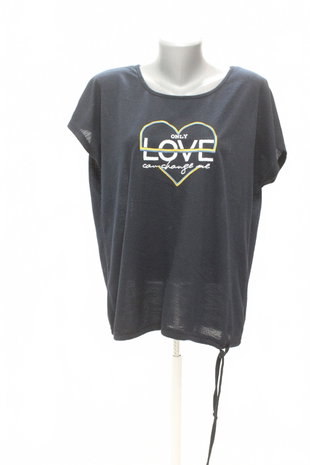 Damen -T-ShirtBelovedmit Aufdruck,farbeblau,größe2XL