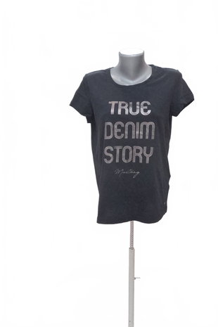 Damen -T-ShirtMustangmit Aufdruck,farbeschwarz,größeS