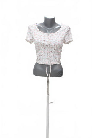 Damen -T-ShirtSheinohne Aufdruck,farbegeblümt,größeS