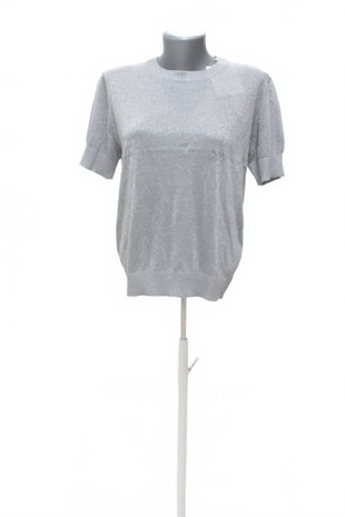 Damen -T-ShirtTuohne Aufdruck,farbesilber,größeM
