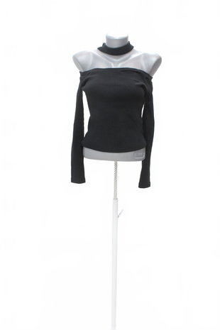 Damen -T-ShirtTrendyolohne Aufdruck,farbeschwarz,größeL