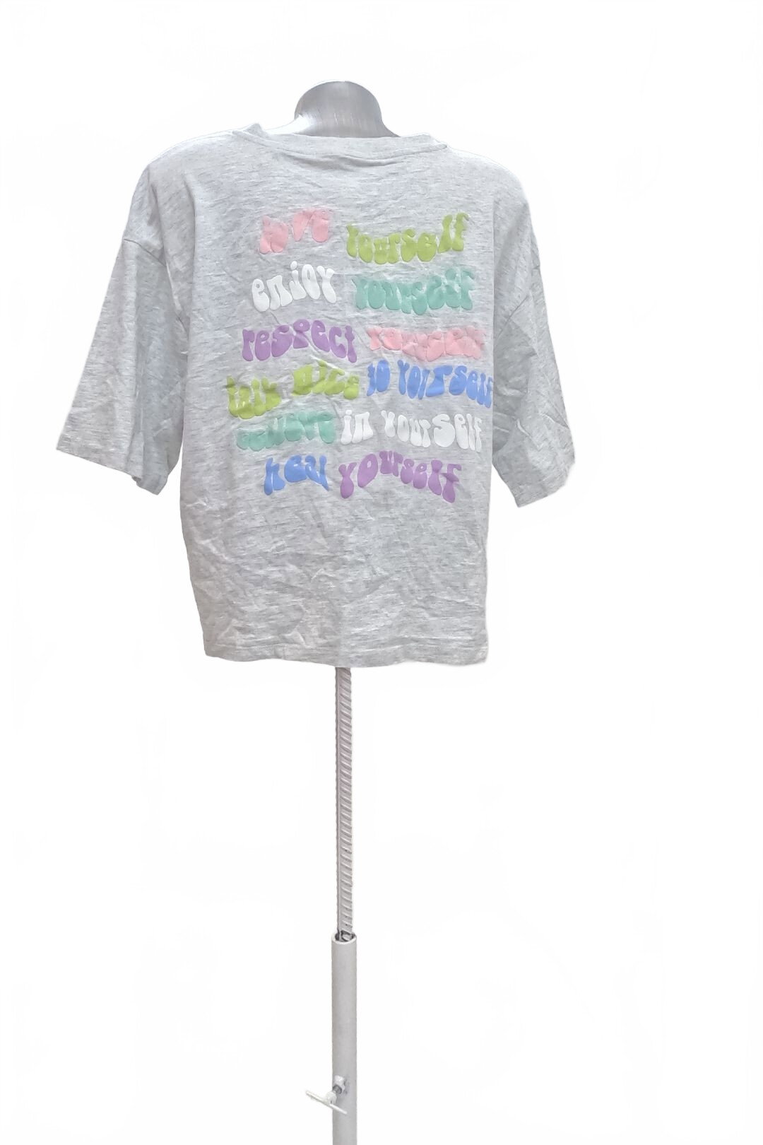 Damen -T-ShirtSinsaymit Aufdruck,farbegrau,größeXL