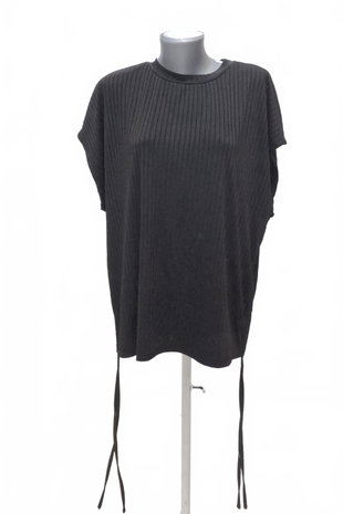 Damen -T-ShirtSheinohne Aufdruck,farbeschwarz,größe2XL