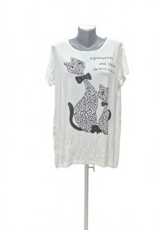 Damen -T-ShirtGenesismit Aufdruck,farbeweiss,größe2XL