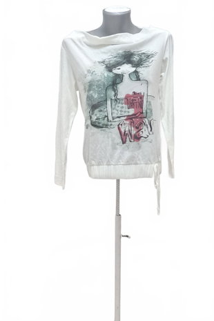 Damen -T-ShirtTimeoutmit Aufdruck,farbeweiss,größeL