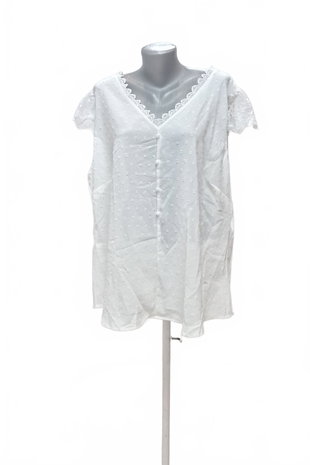 Damen -T-ShirtSheinohne Aufdruck,farbeweiss,größe4XL