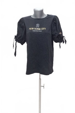 Damen -T-ShirtF&Fmit Aufdruck,farbeschwarz,größe42