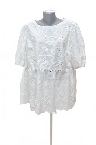 Damen -T-ShirtSheinohne Aufdruck,farbeweiss,größe3XL