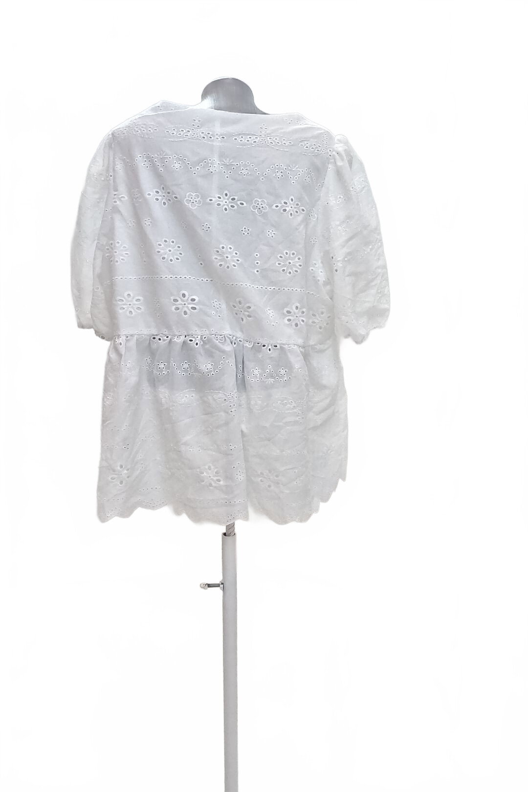 Damen -T-ShirtSheinohne Aufdruck,farbeweiss,größe3XL