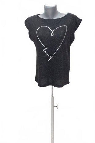 Damen -T-ShirtHousemit Aufdruck,farbeschwarz,größeM