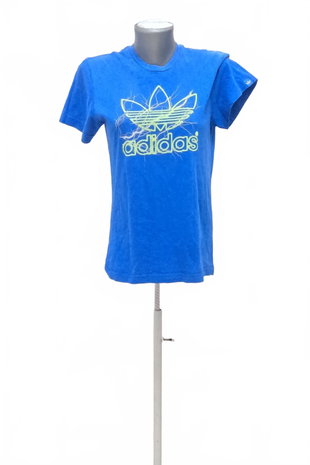Damen -T-ShirtAdidasmit Aufdruck,farbeblau,größeS