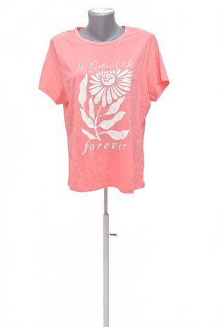 Damen -T-ShirtF&Fmit Aufdruck,farberute,größeL