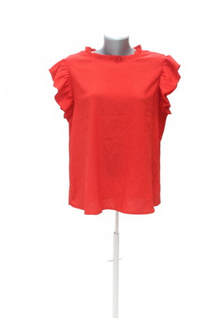 Damen -T-ShirtSheinohne Aufdruck,farberot,größe44