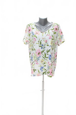 Damen -T-ShirtJaninaohne Aufdruck,farbegeblümt,größeM