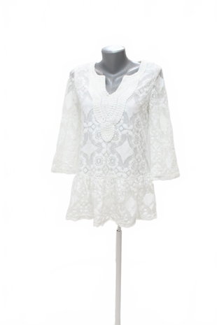 Damen -T-ShirtHallhuberohne Aufdruck,farbeweiss,größe34