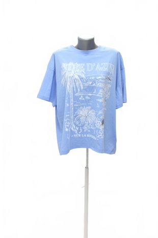 Damen -T-ShirtC&Amit Aufdruck,farbeblau,größeXL