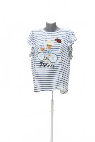Damen -T-ShirtSheinmit Aufdruck,farbegestreift,größe2XL