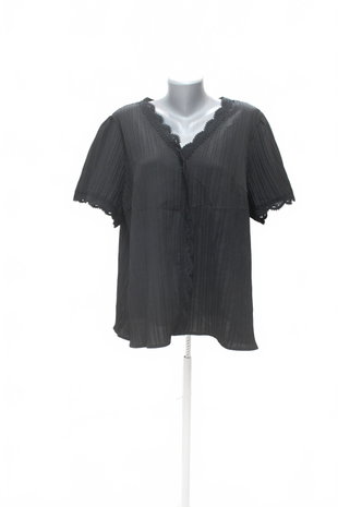 Damen -T-ShirtSheinohne Aufdruck,farbeschwarz,größe2XL