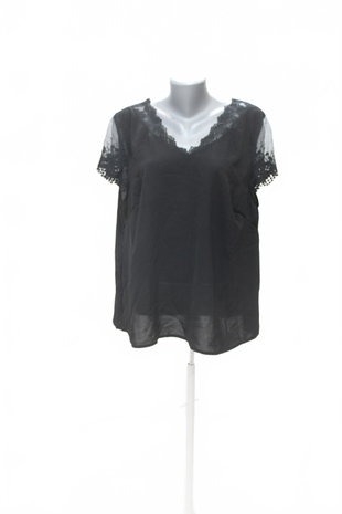 Damen -T-ShirtSheinohne Aufdruck,farbeschwarz,größe2XL