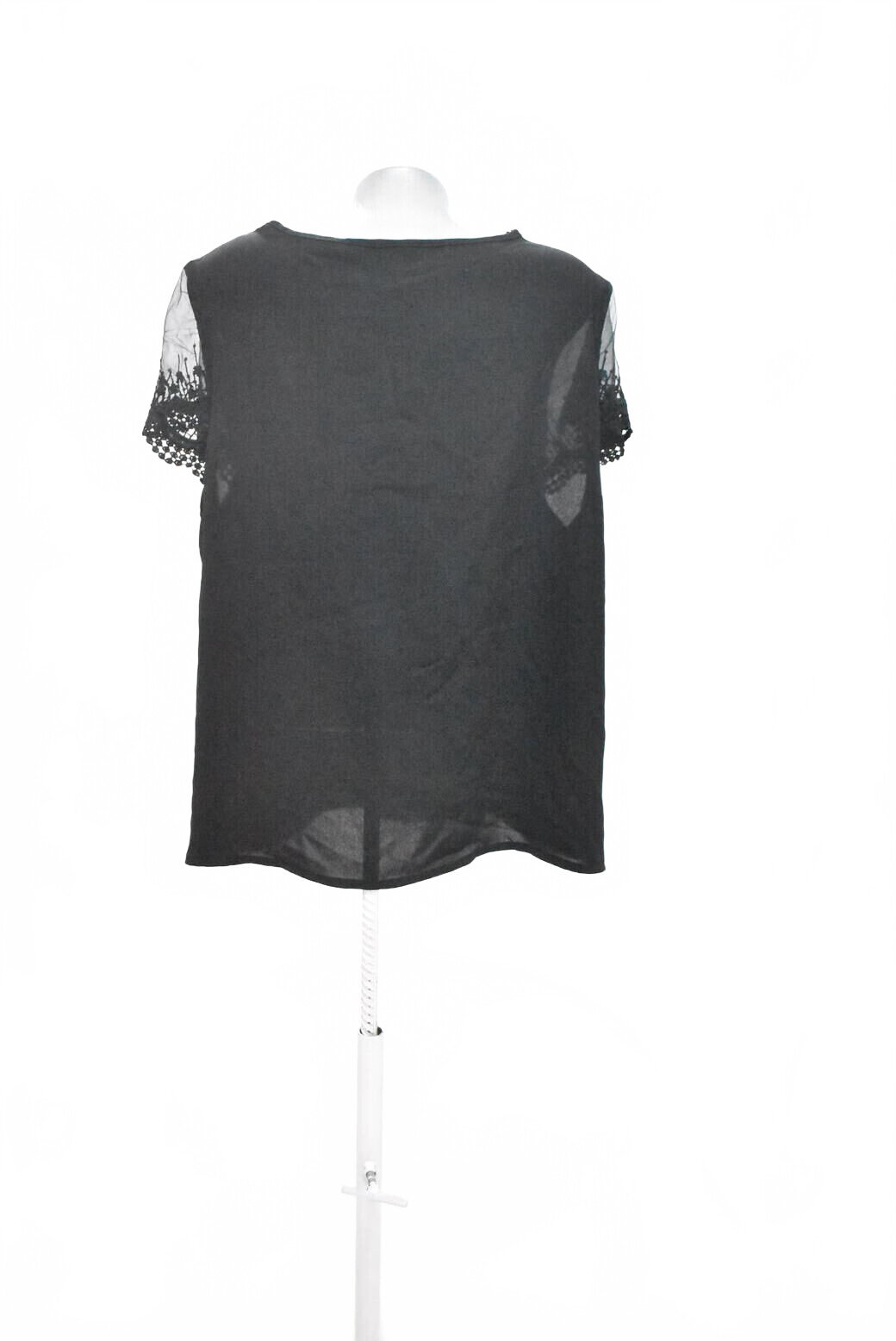 Damen -T-ShirtSheinohne Aufdruck,farbeschwarz,größe2XL