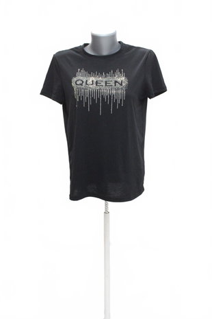 Damen -T-ShirtSheinmit Aufdruck,farbeschwarz,größeM